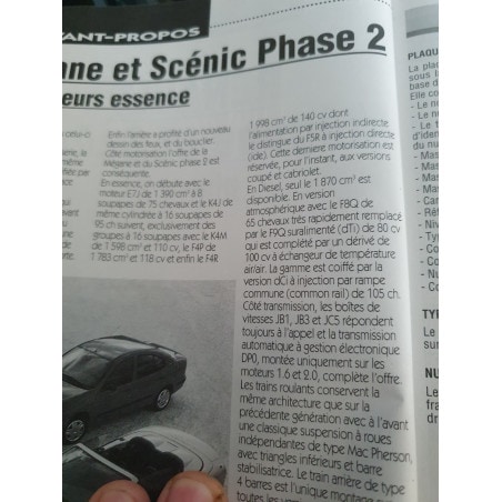 Rta Revues Technique Automobile RENAULT MEGANE Essence Phase 2 Depuis 1999