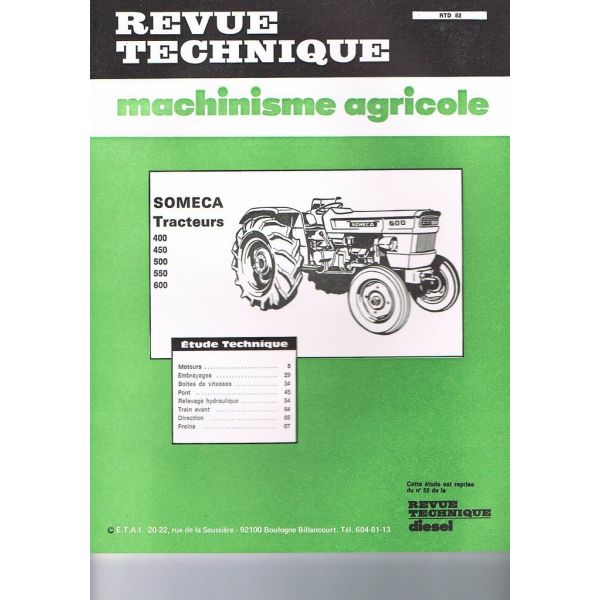 400 à 600 Revue Technique Fiat Agricole Someca