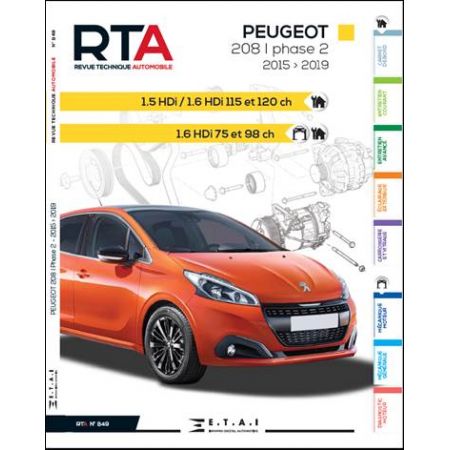 revue technique PEUGEOT 208 phase II de 2015 à 2019  1.6 HDi 75cv et 98cv 8V