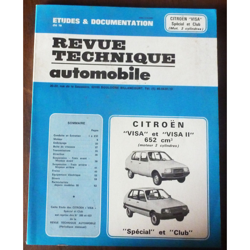 Revue technique automobile - Citroën Visa et Visa II