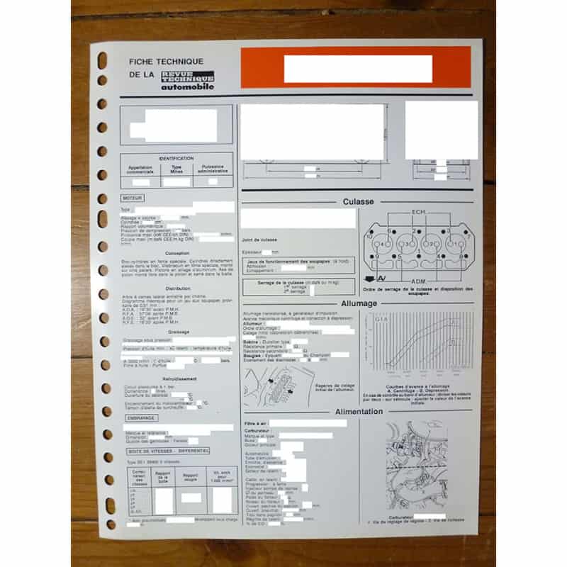 copy of Corolla 1.6l  Fiche technique Toyota