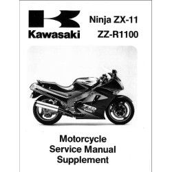 manuel d'atelier KAWASAKI  ZZ-R 1100 - NINJA ZX-11   de 1990 à 1993