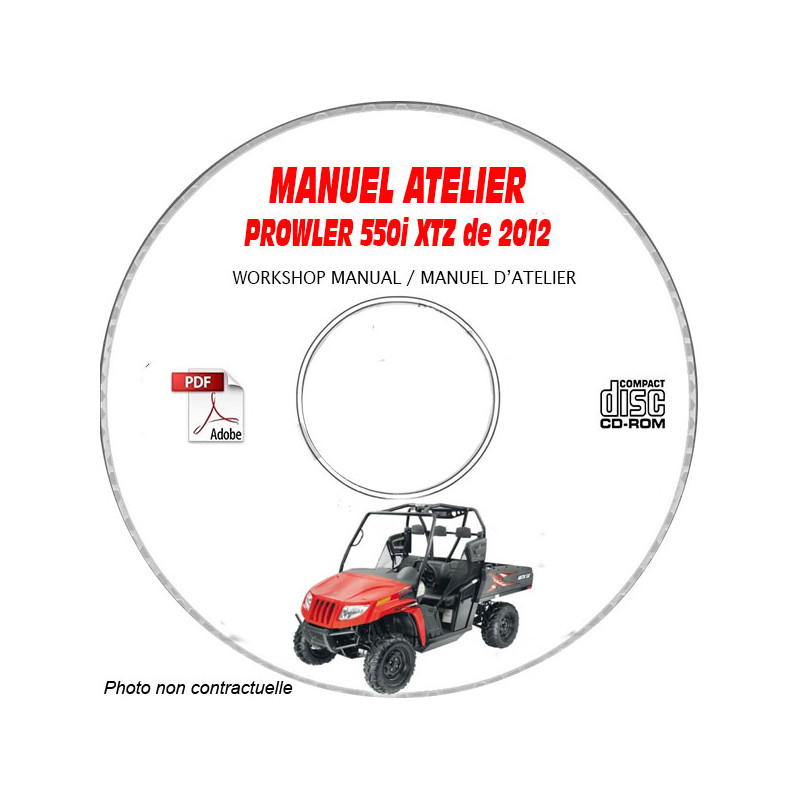 PROWLER 550i XTZ 2012 -  Manuel Atelier CDROM ARTIC-CAT Anglais