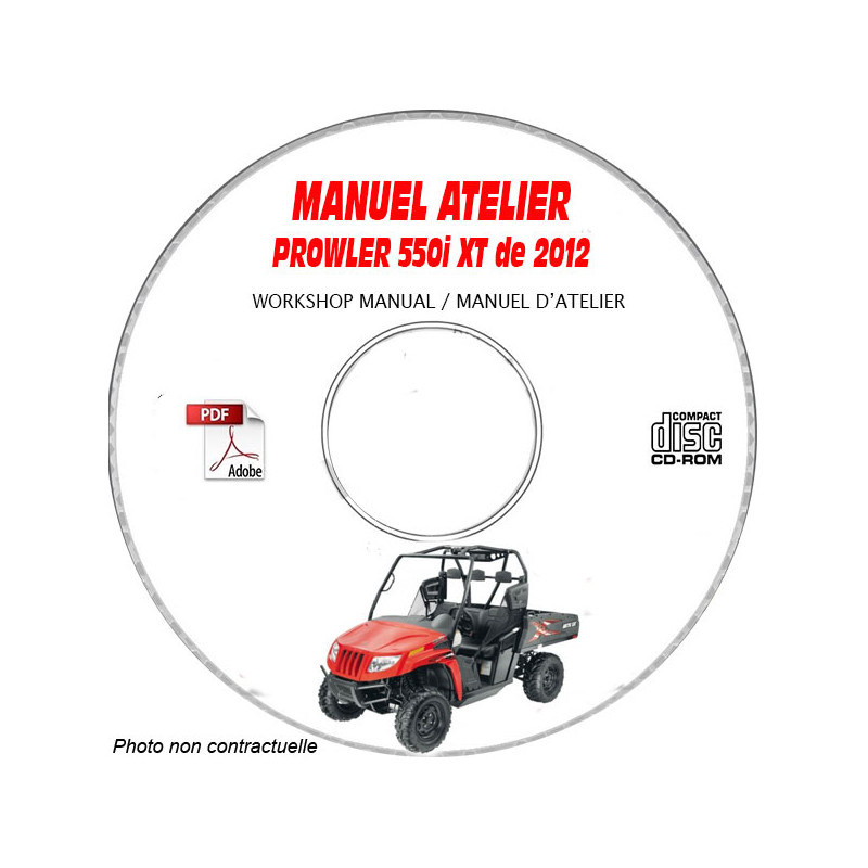 PROWLER 550i XT 2012 -  Manuel Atelier CDROM ARTIC-CAT Anglais