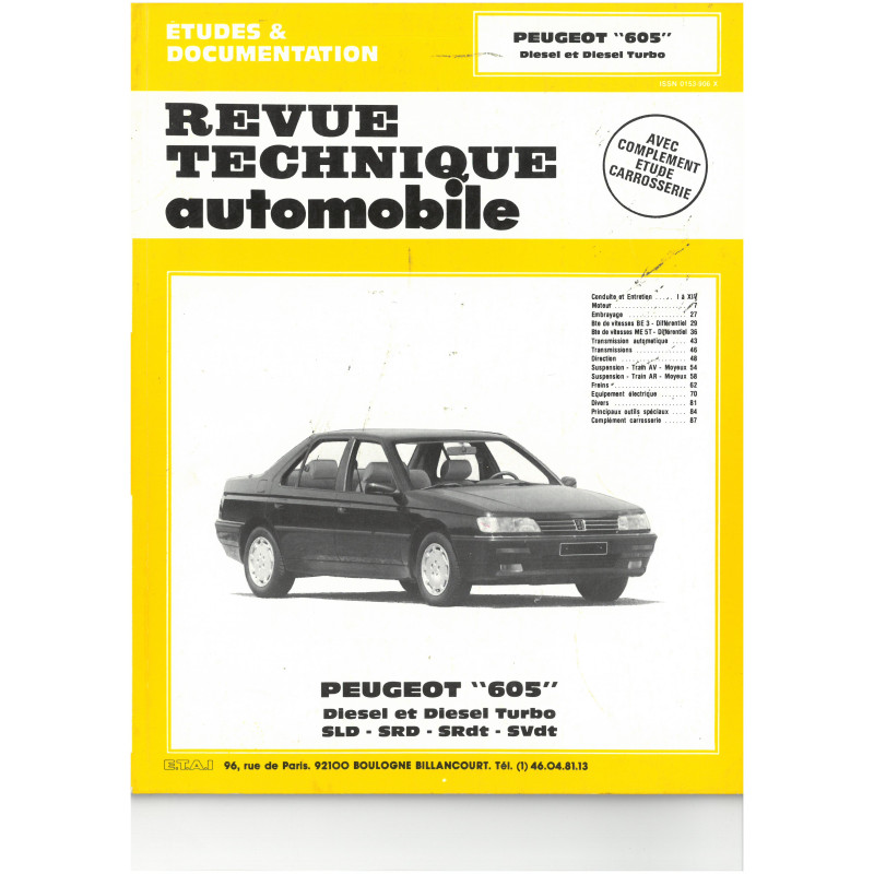 copy of 605 Die TD Revue Technique Peugeot