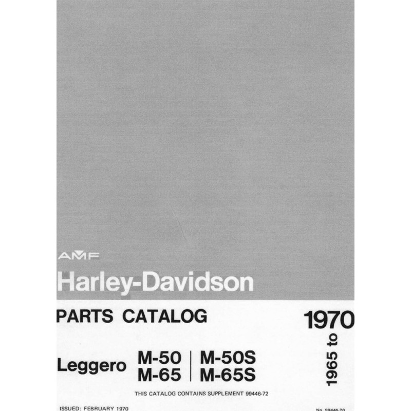 Leggero 65-70 - Catalogue pièces détachées USB HARLEY-DAVIDSON  Anglais