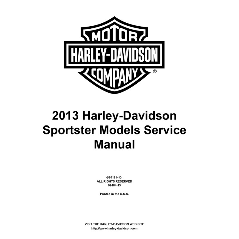 SPORTSTER 2013  - Manuel USB HARLEY-DAVIDSON Anglais